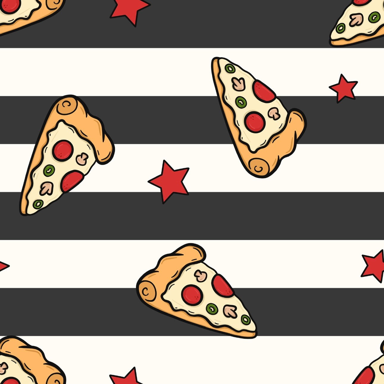 BIO Jersey Pizza Stripes 0.5 m