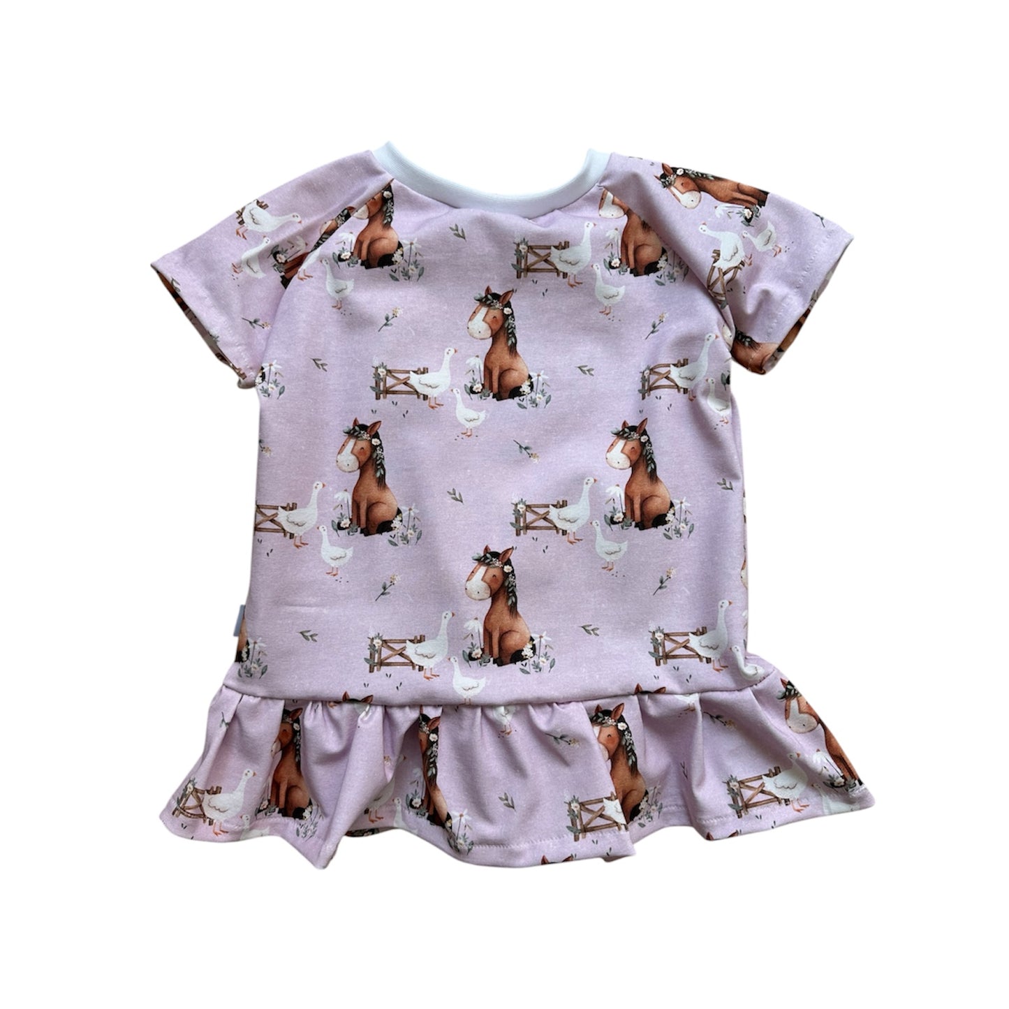 T- Shirt mit Rüschen - Pferde und Gans