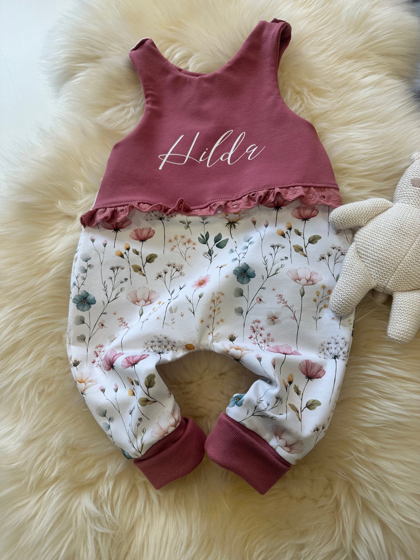 Strampler Flower Bouquet mit Namen