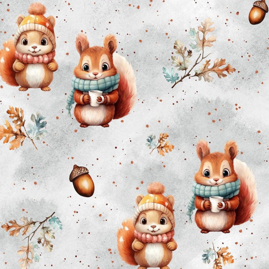 Stoff Eichhörnchen Winter 