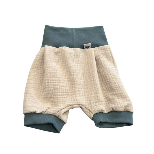 Pumpshorts Musselin beige Blau