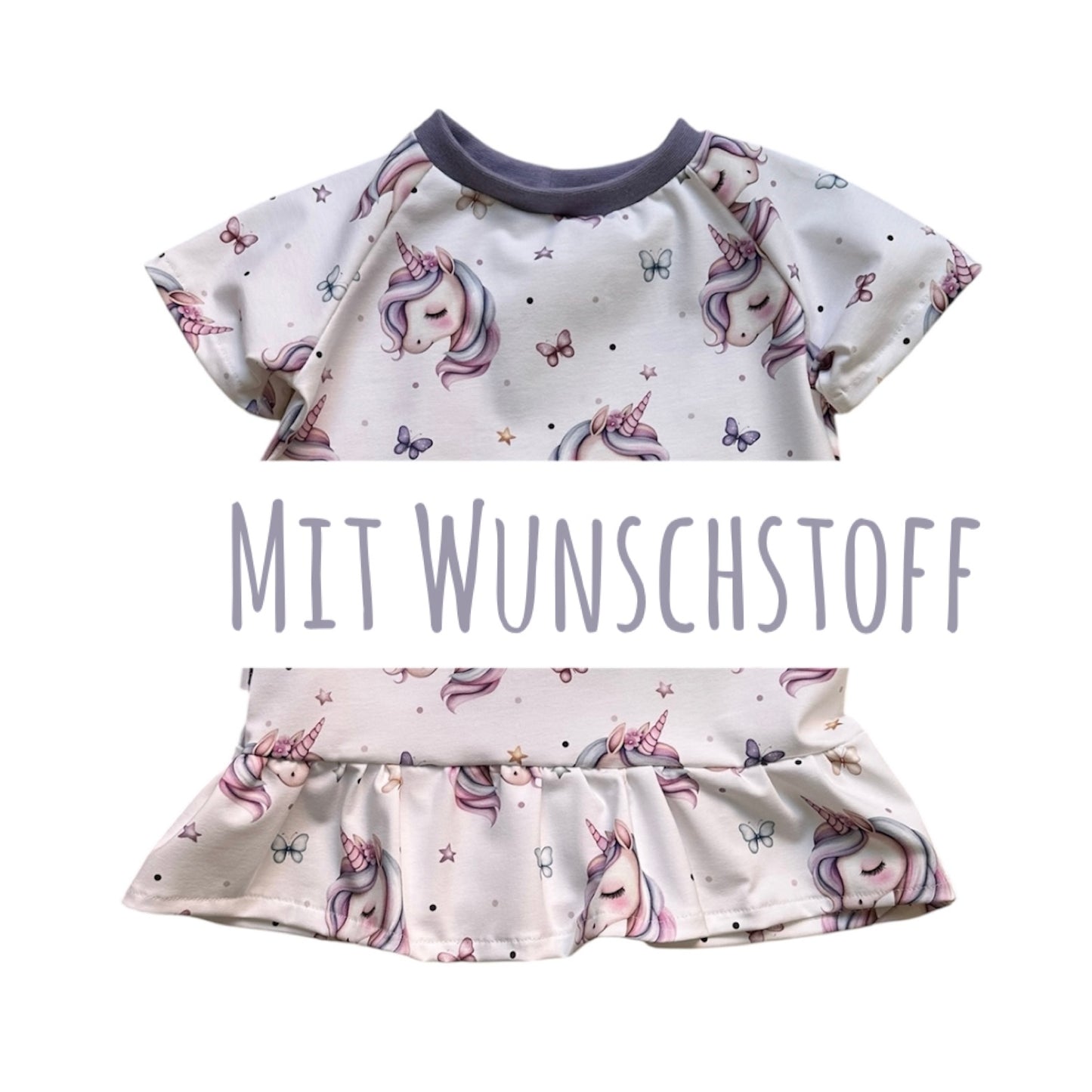 T- Shirt Rüschen mit Wunschstoff
