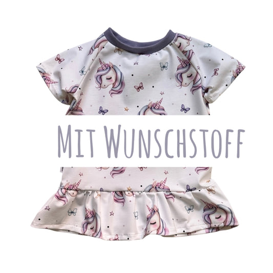 T- Shirt Rüschen mit Wunschstoff