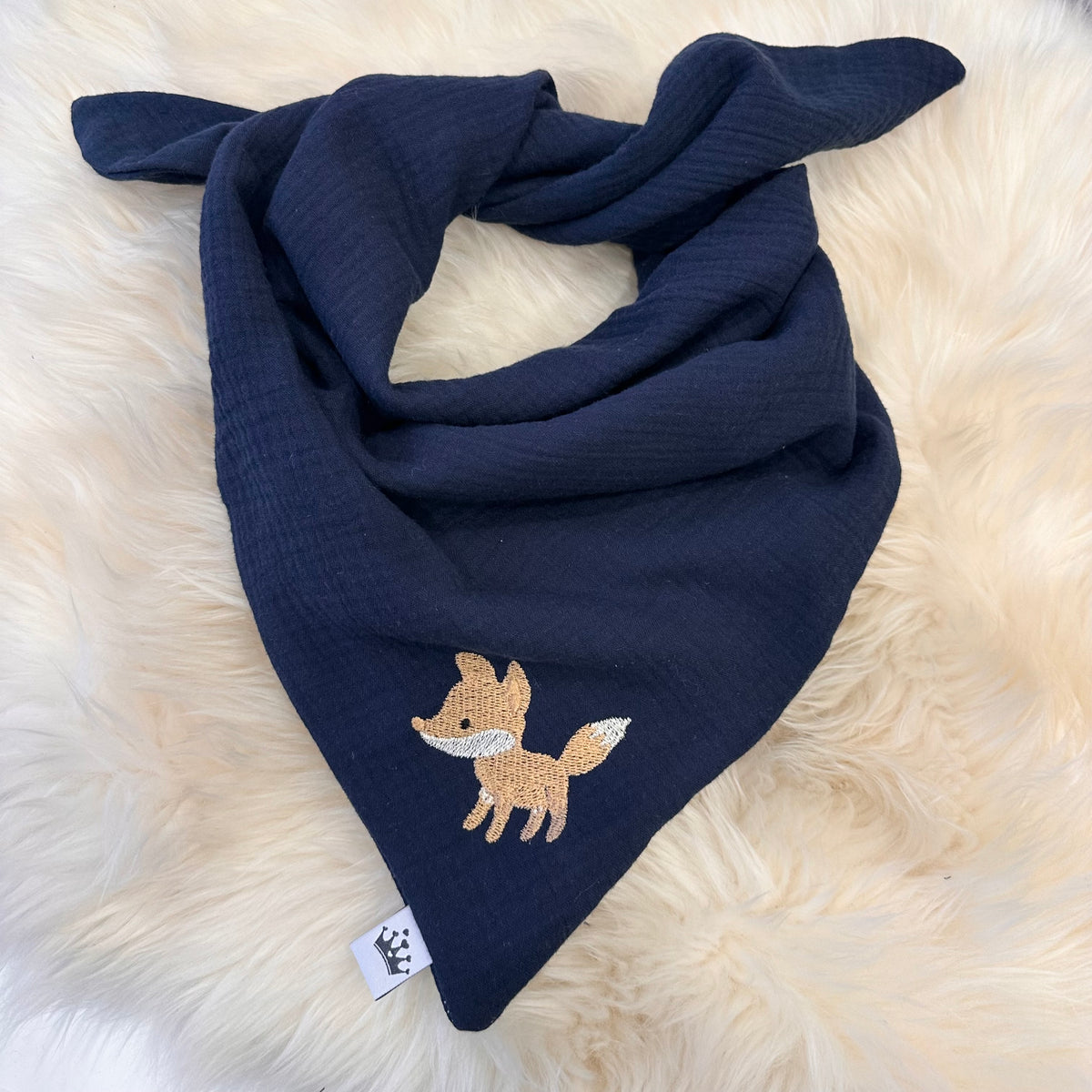 Grosses Halstuch Musselin Blau Fuchs