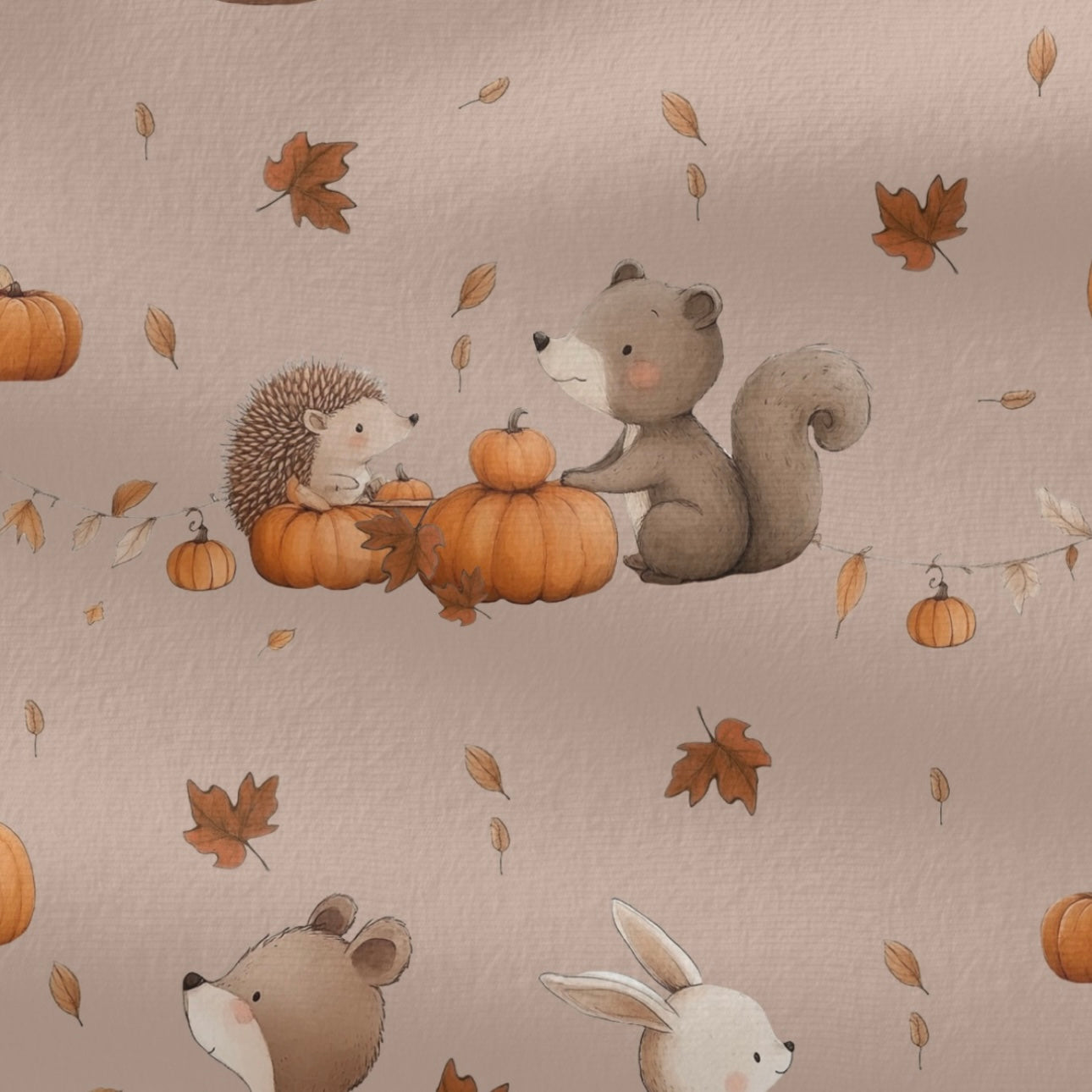 French Terry Kürbisfreunde taupe