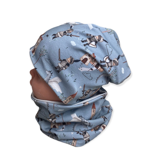 kindermütze ritter blau 
