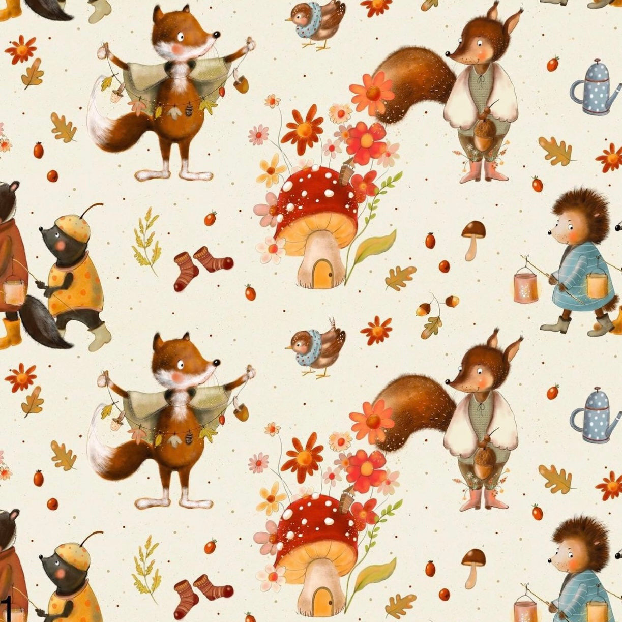 stoff waldtiere herbst 